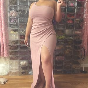 Pink slit dress